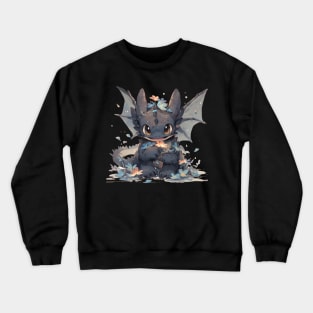 Black dragon love flowers! Crewneck Sweatshirt